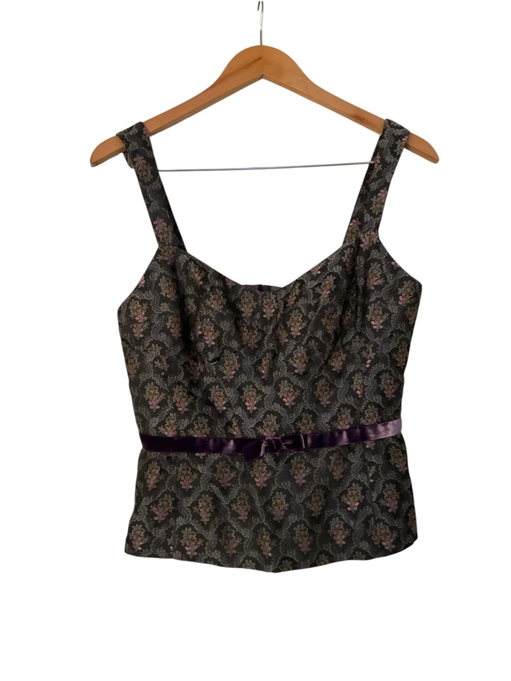 Vintage Nanette Lepore Brocade Bustier Top Y2K Tank Top Purple 8